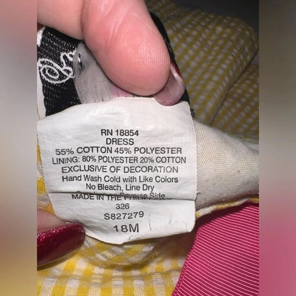 RARE EDITIONS Flip-Flop Applique Color Block Seersucker Dress Size 18m - Picture 7 of 7